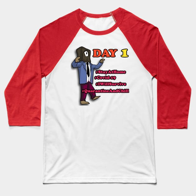 Stay At Home - COVID-19 Baseball T-Shirt by BABA KING EVENTS MANAGEMENT